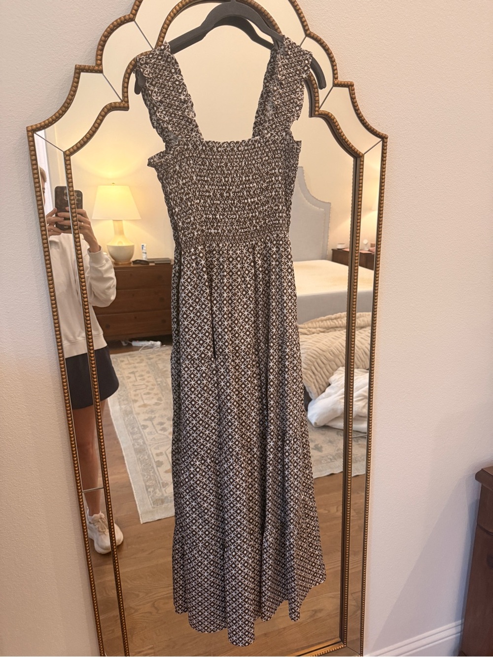 Hill House Home The Kimmy Nap Dress - Chocolate Circular Lattice Size Small - Picture 2 of 6